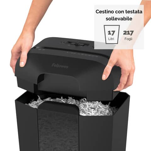 Distruggidocumenti uso personale LX50 - P-4 - 17 L - taglio a frammenti 4x37 mm Fellowes Powershred®nero - 4406001